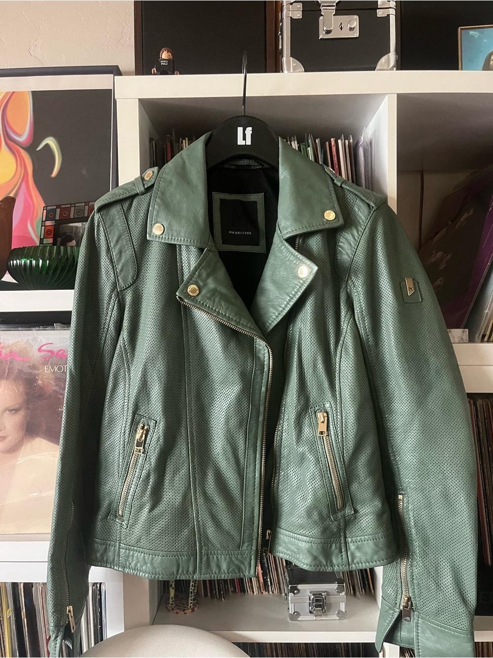 Medium MAURITIUS LEATHER JACKET Sage size Small